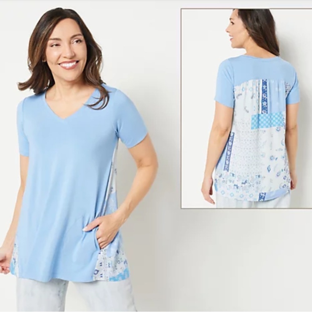 Logo by Lori Goldstein Mixed Media Patchwork Top